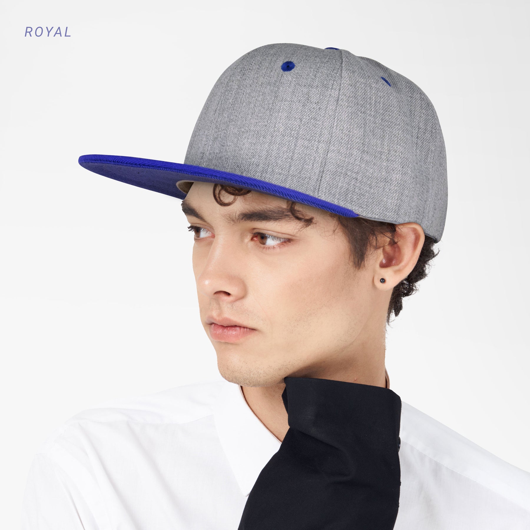 Two-Tone Heather Grey Flat Bill