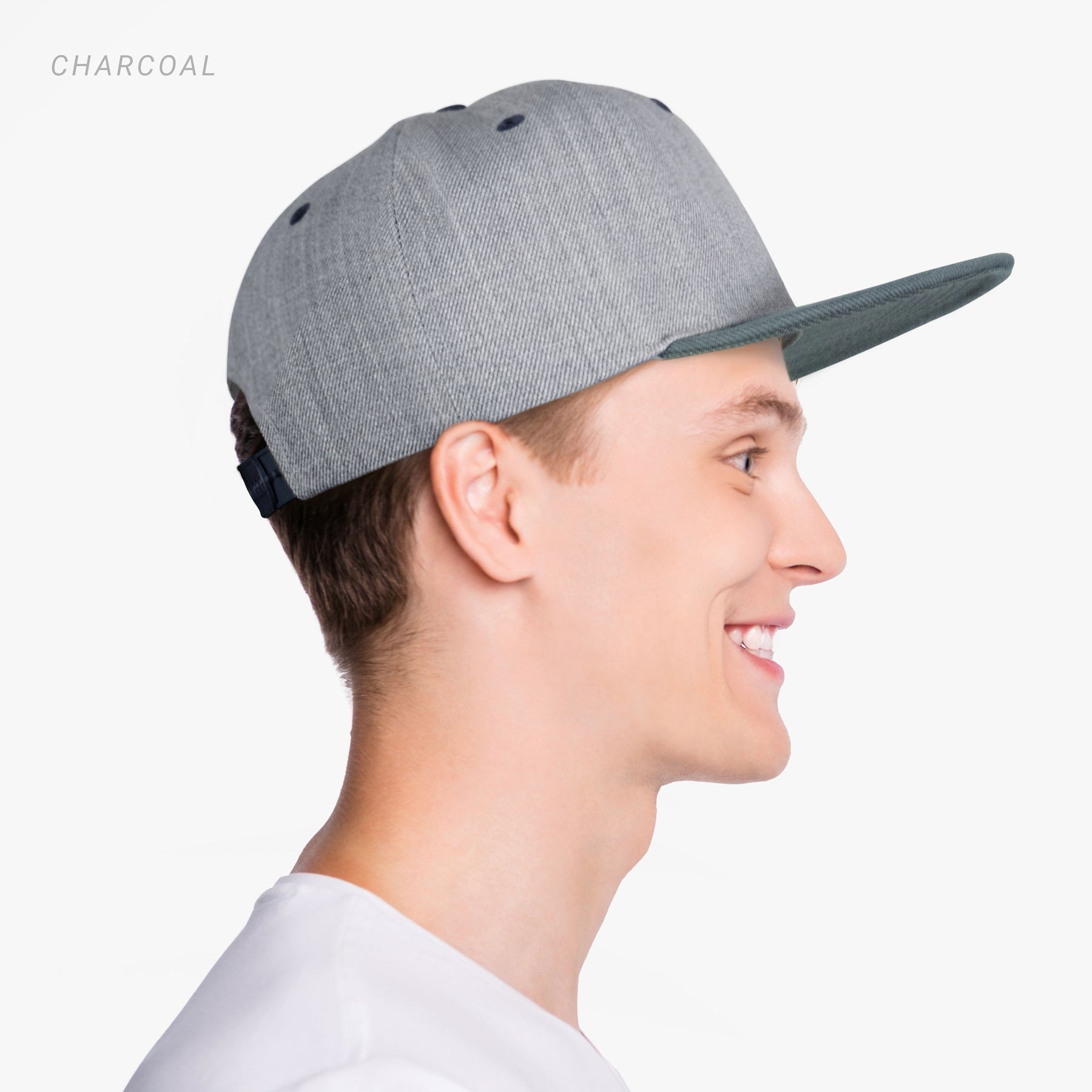 Two-Tone Heather Grey Flat Bill