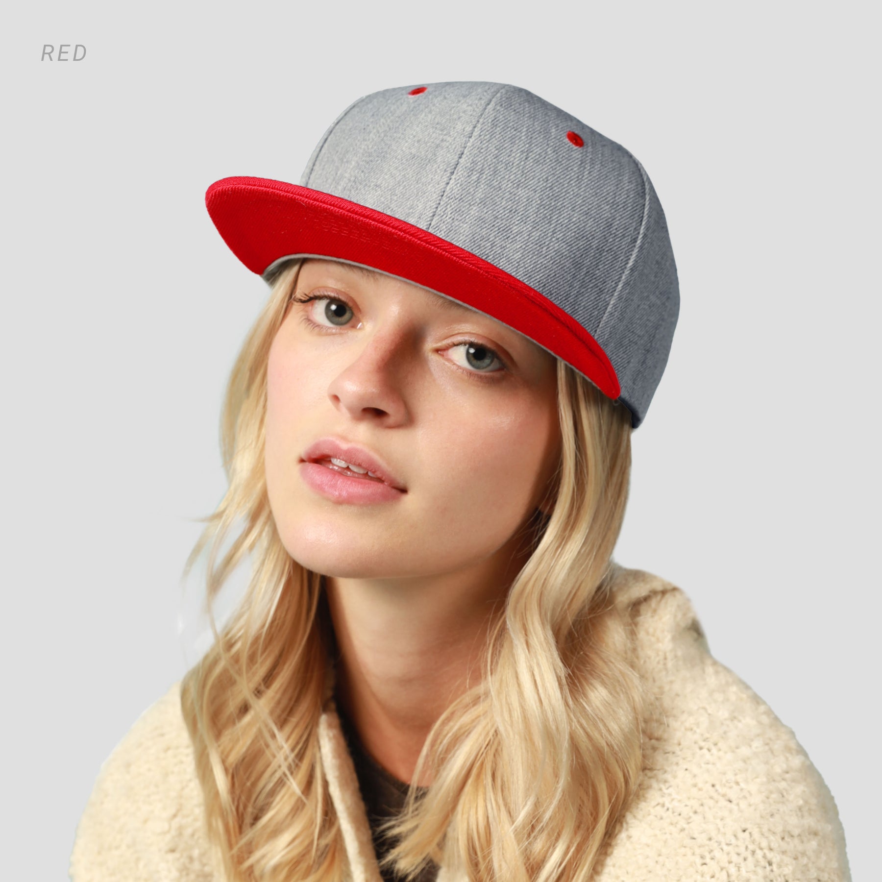 Two-Tone Heather Grey Flat Bill