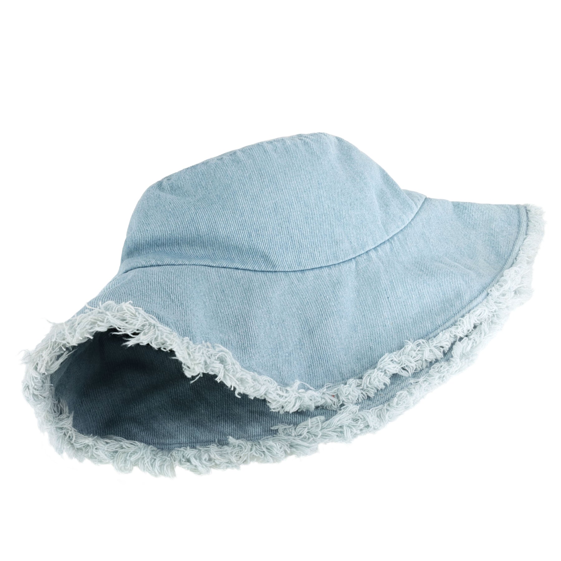 Wide Brim Frayed Bucket Hat
