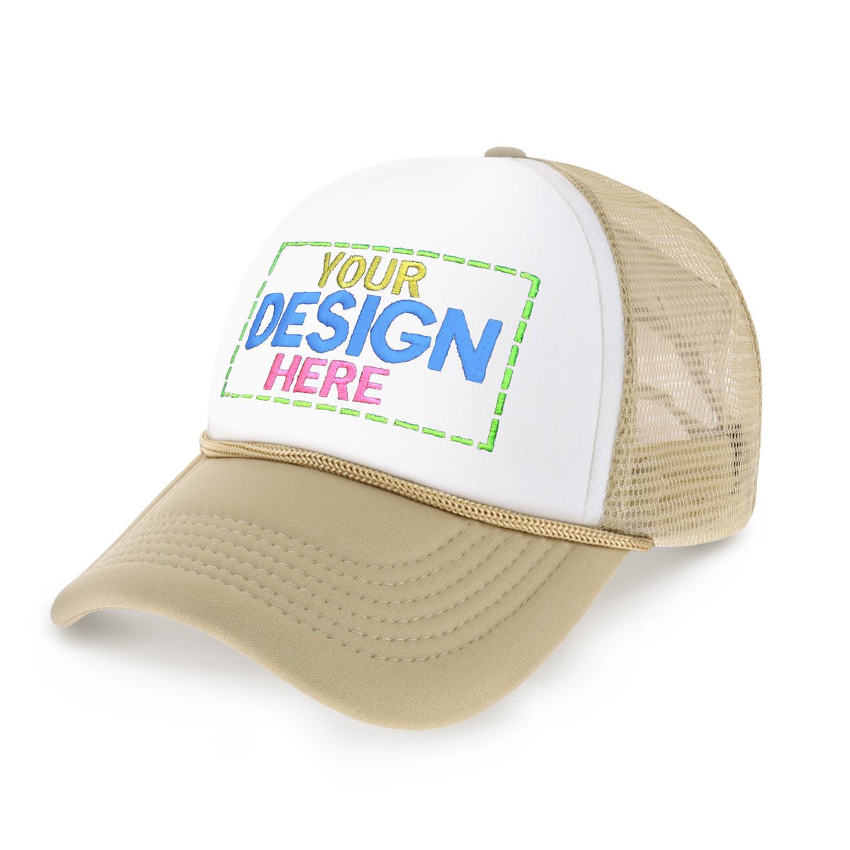 Custom Two-Tone Foam Cap with Rope
