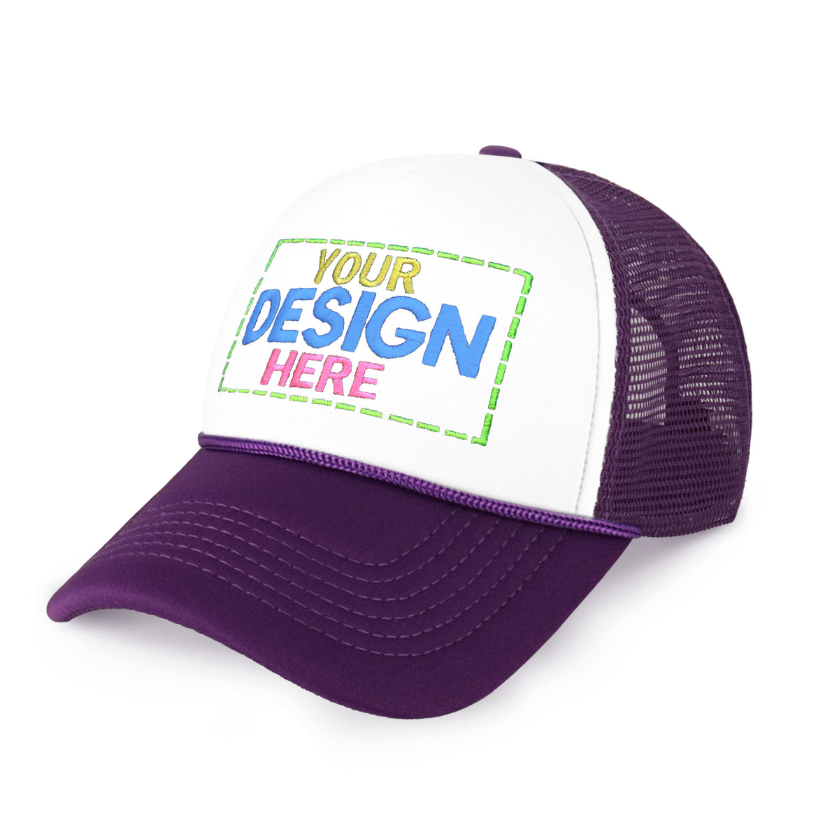 Custom Two-Tone Foam Cap with Rope