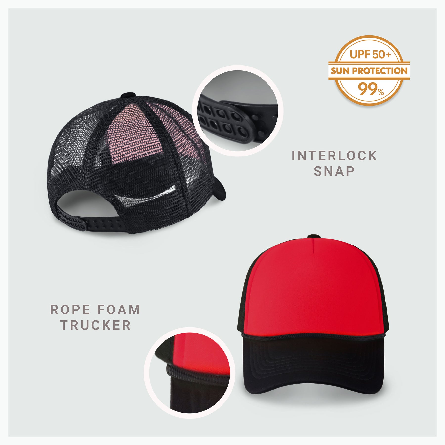 Two-Tone Foam Cap with Rope