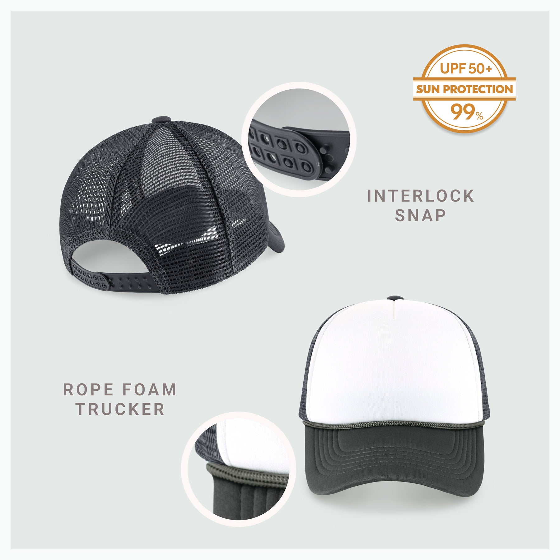 Two-Tone Foam Cap with Rope