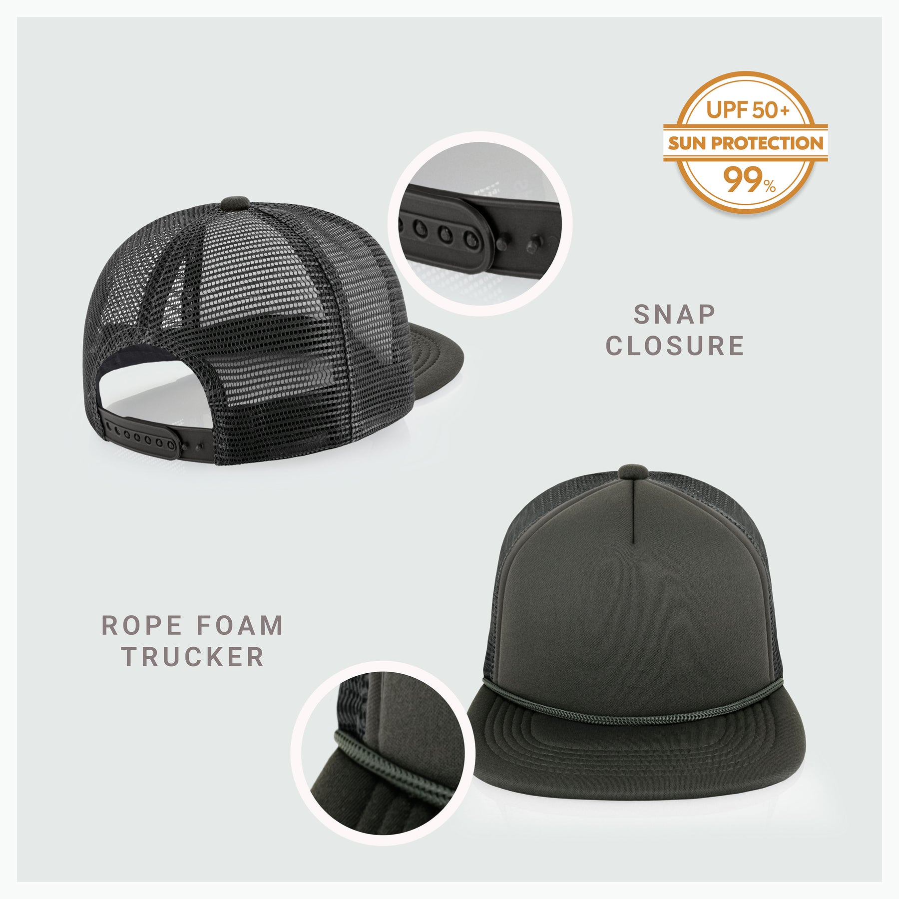 Foam Flat Bill with Rope