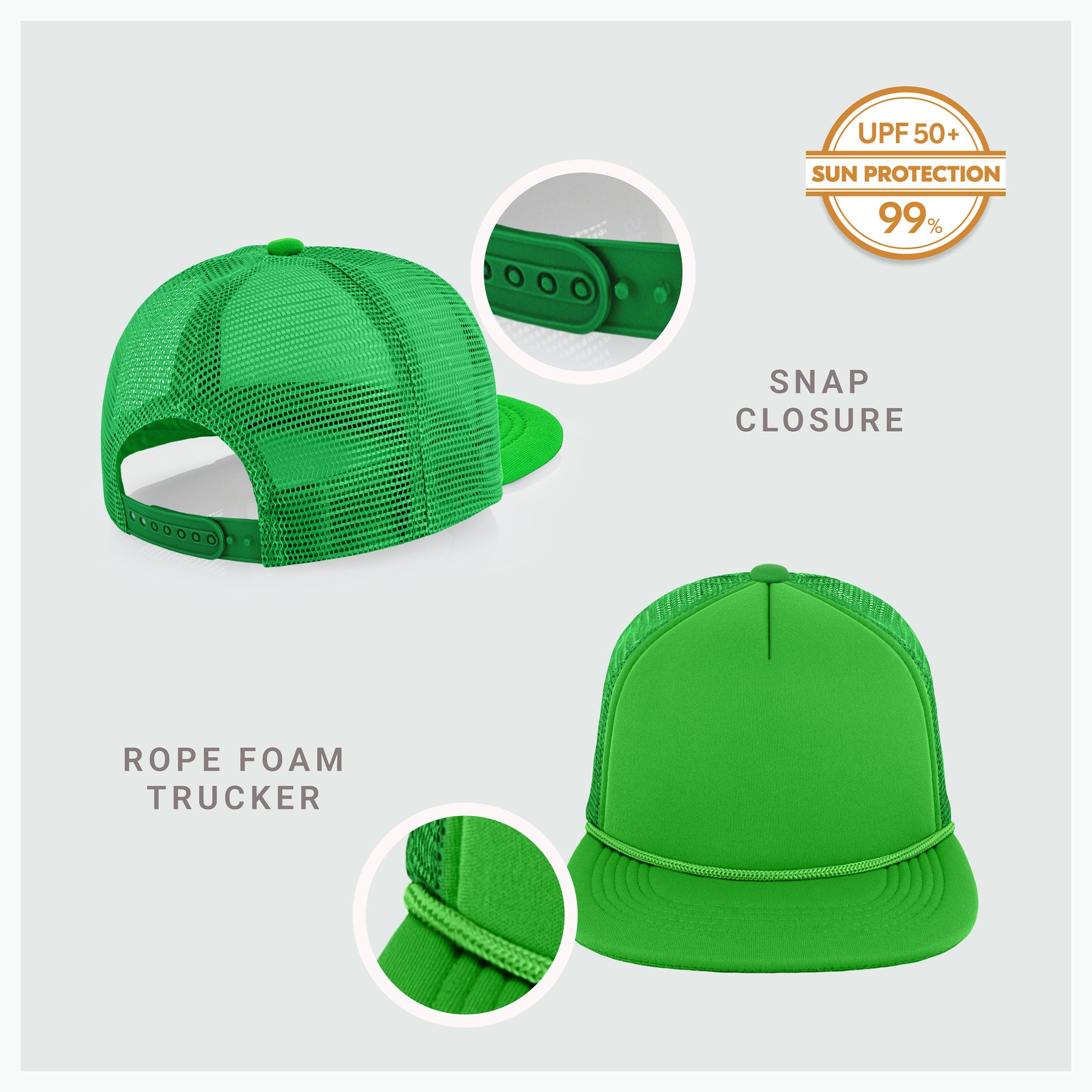 Foam Flat Bill with Rope