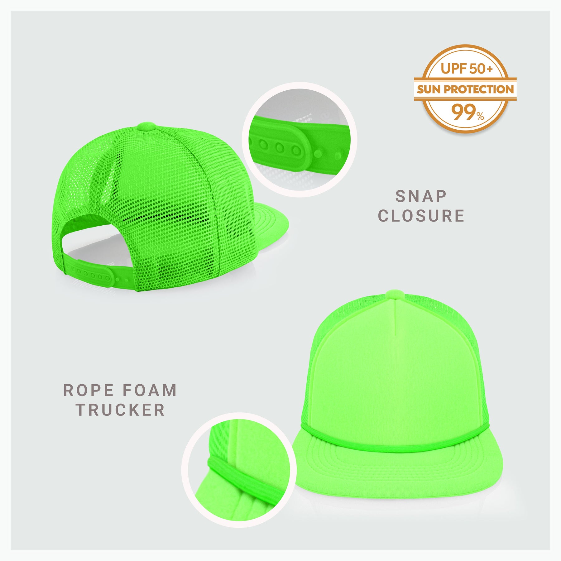 Foam Flat Bill with Rope