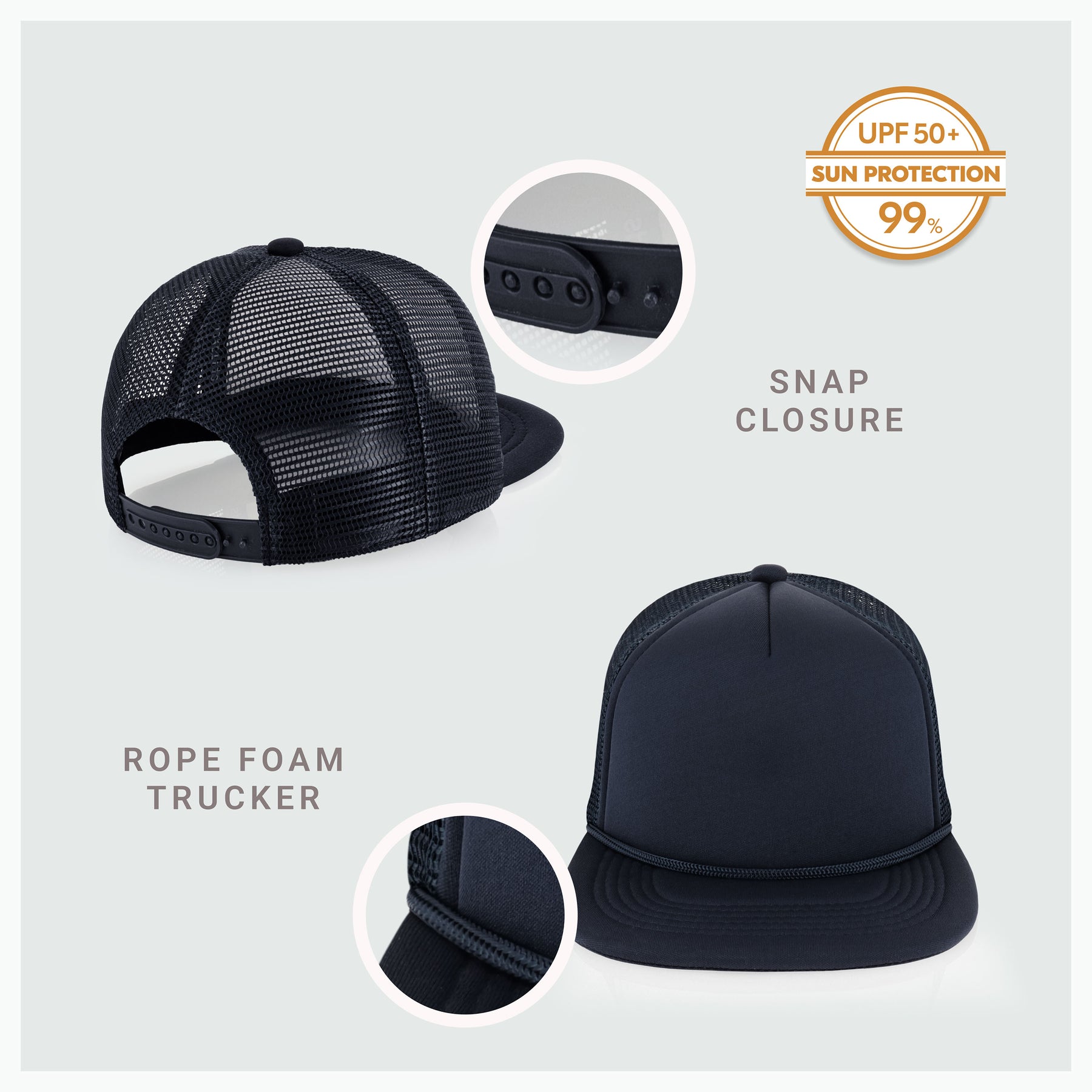 Foam Flat Bill with Rope