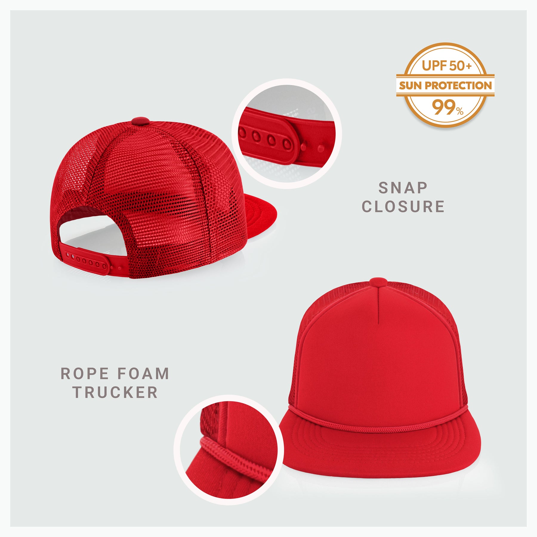 Foam Flat Bill with Rope