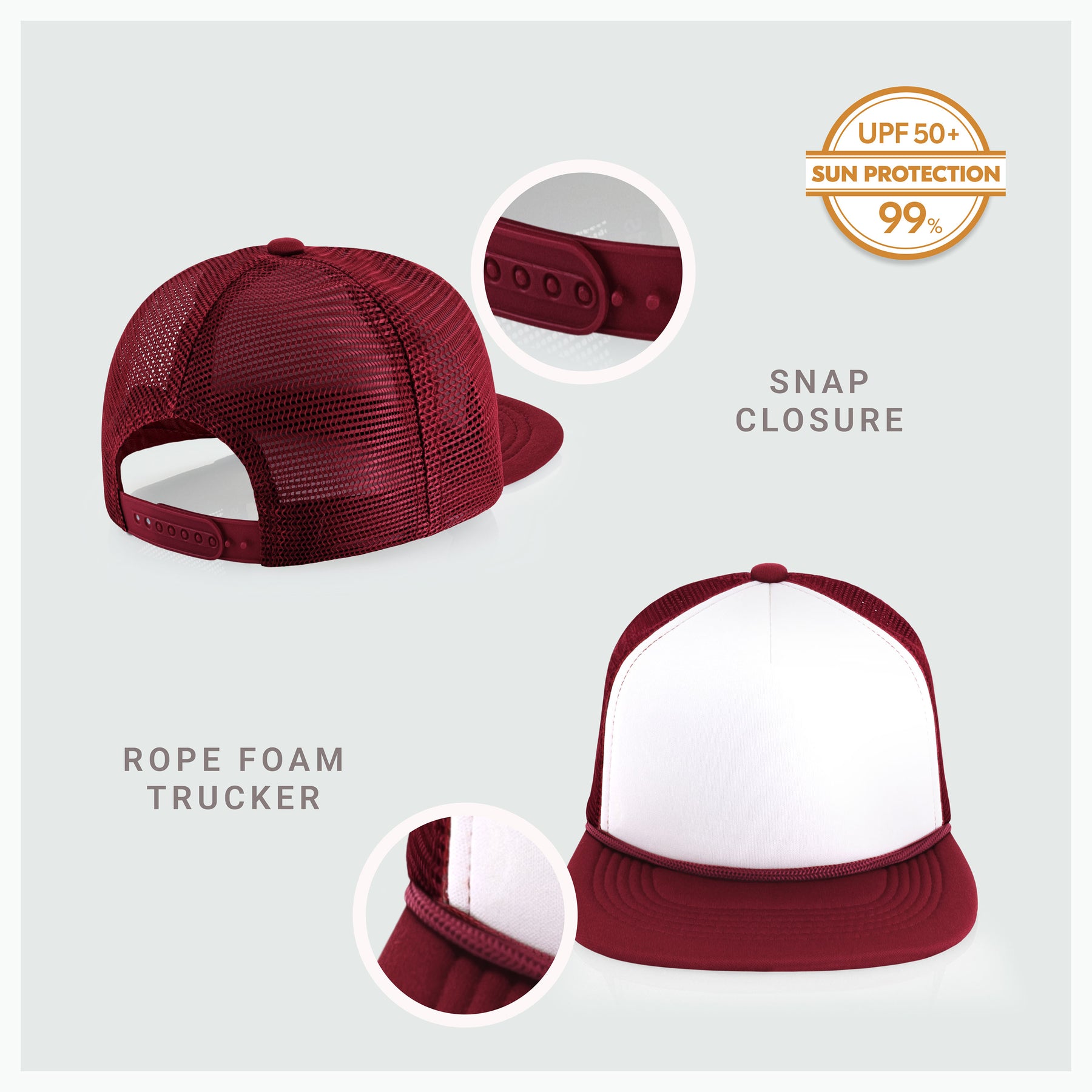Two-Tone Foam Flat Bill with Rope
