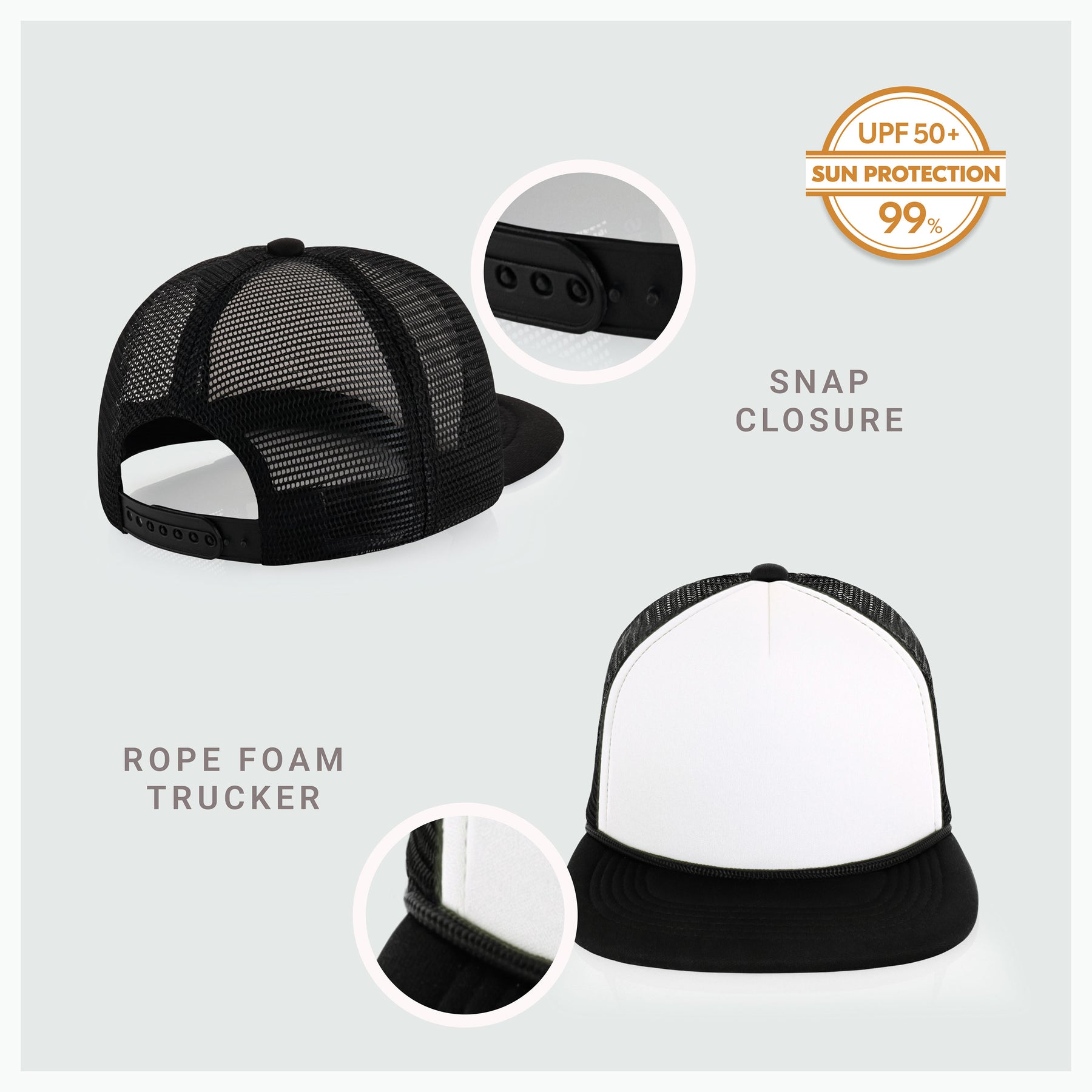 Two-Tone Foam Flat Bill with Rope