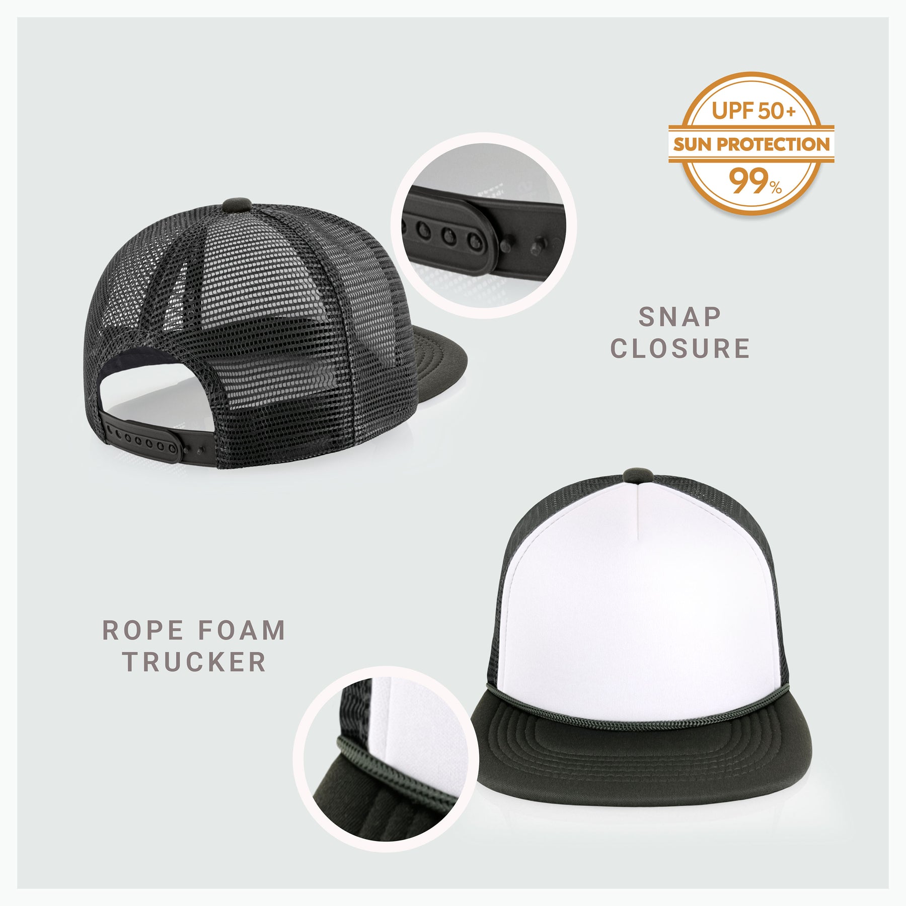 Two-Tone Foam Flat Bill with Rope