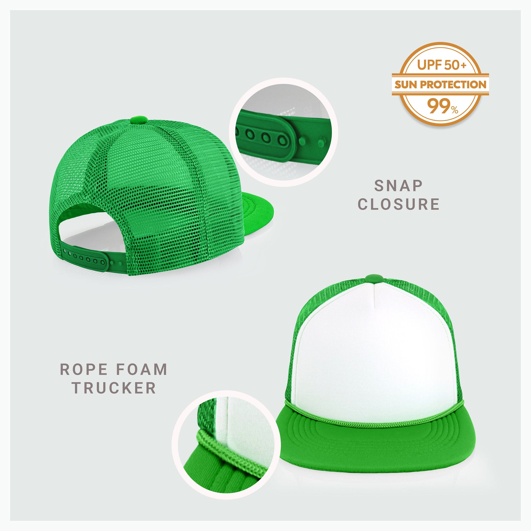 Two-Tone Foam Flat Bill with Rope