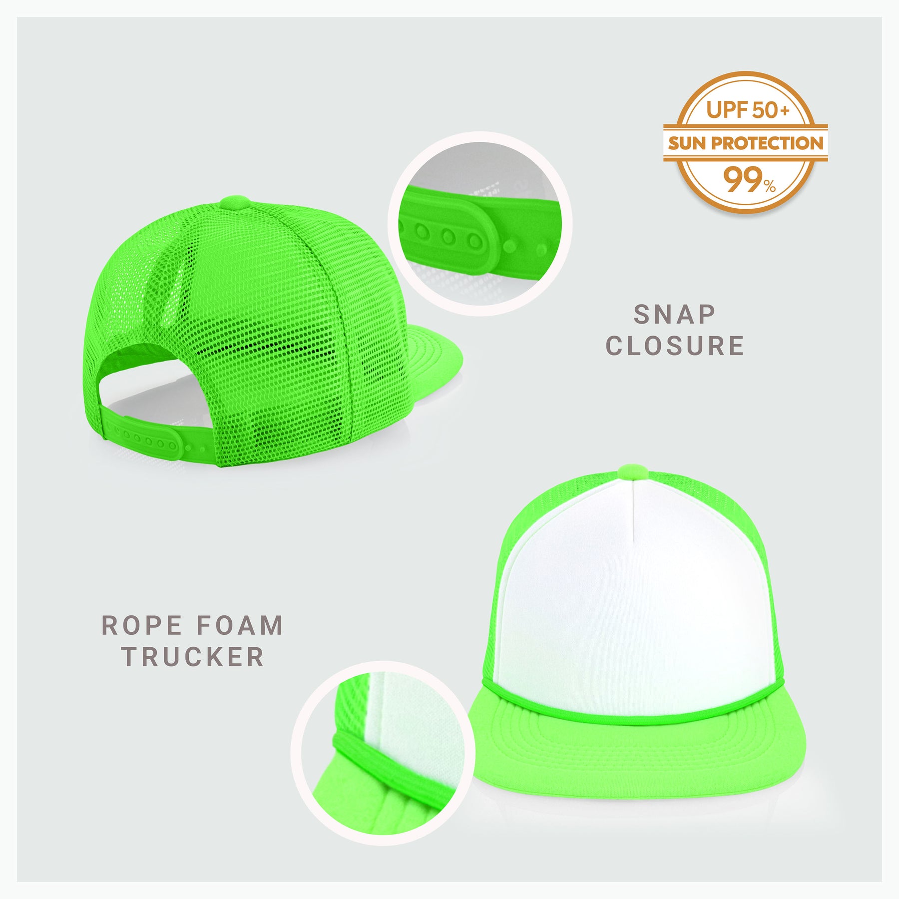 Two-Tone Foam Flat Bill with Rope