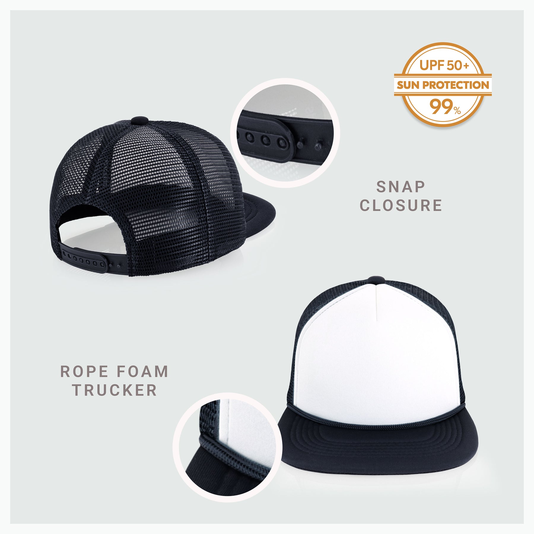 Two-Tone Foam Flat Bill with Rope