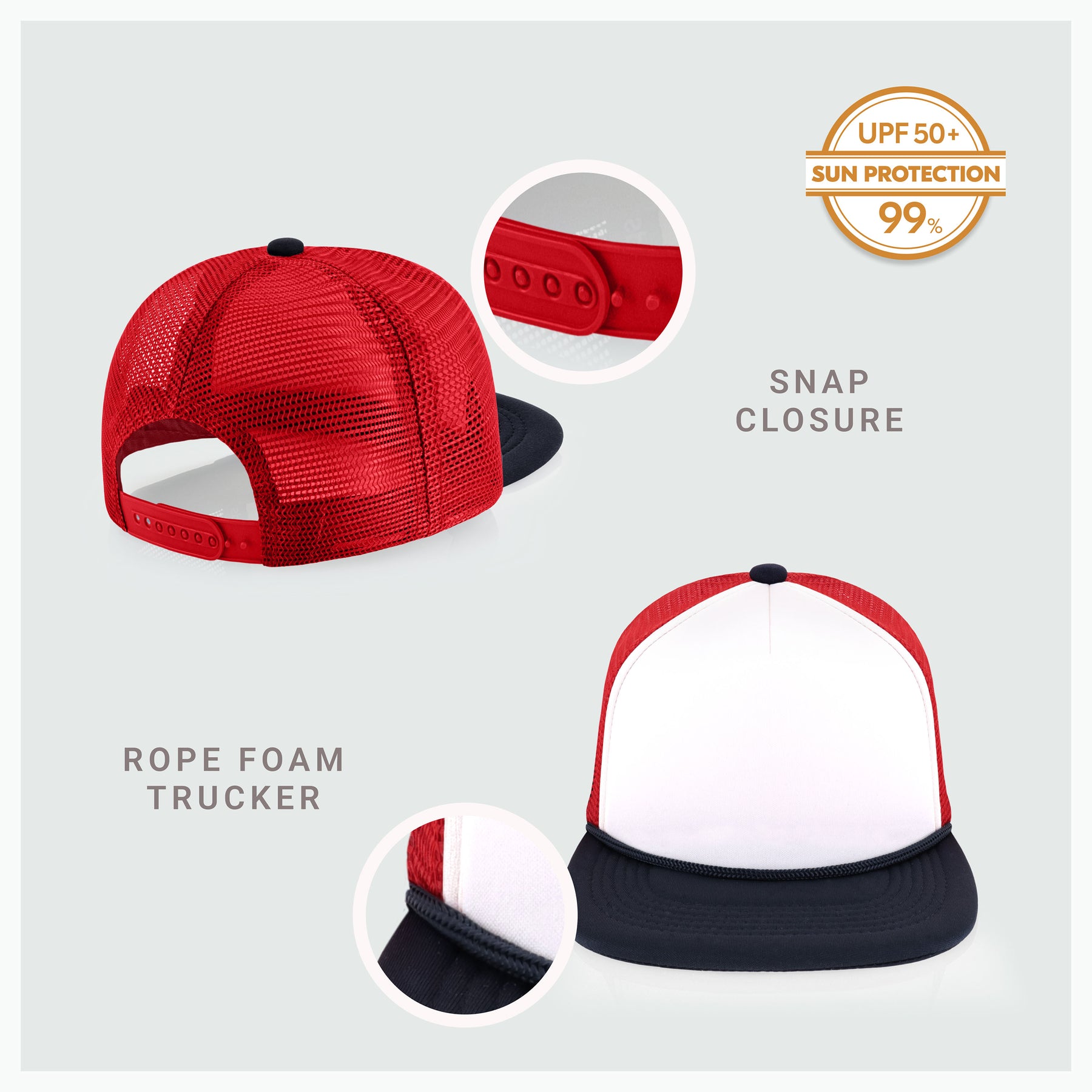 Two-Tone Foam Flat Bill with Rope