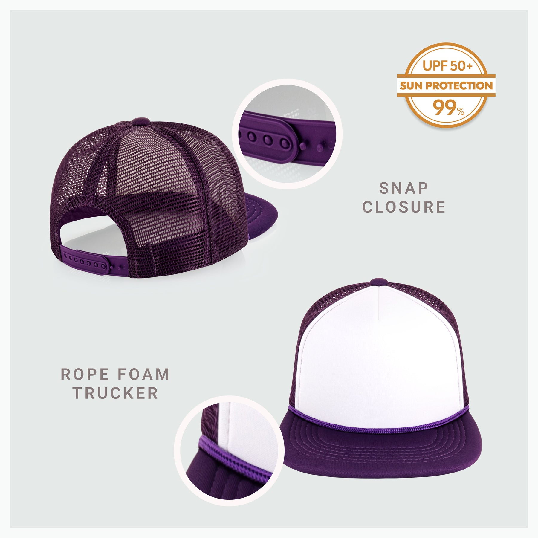 Two-Tone Foam Flat Bill with Rope