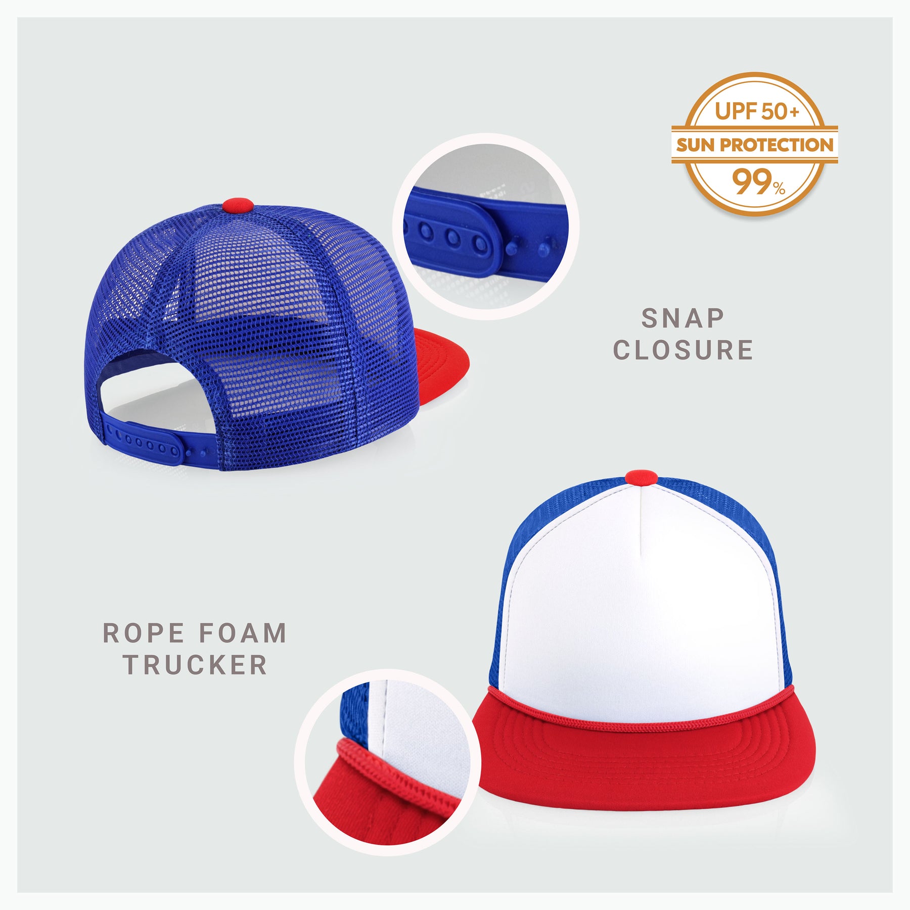 Two-Tone Foam Flat Bill with Rope