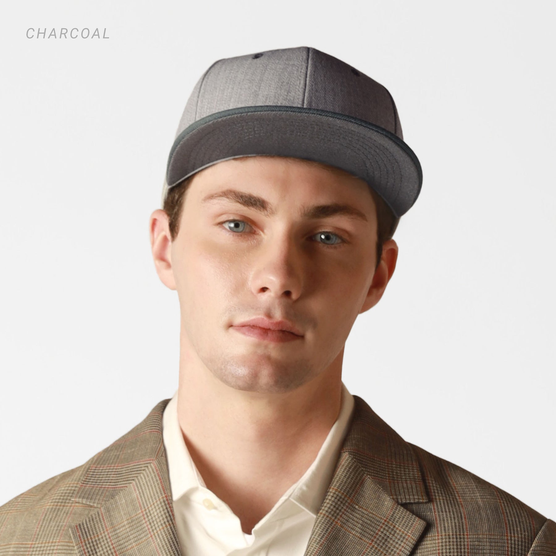 charcoal Plain Heather Grey Snapback Hat
