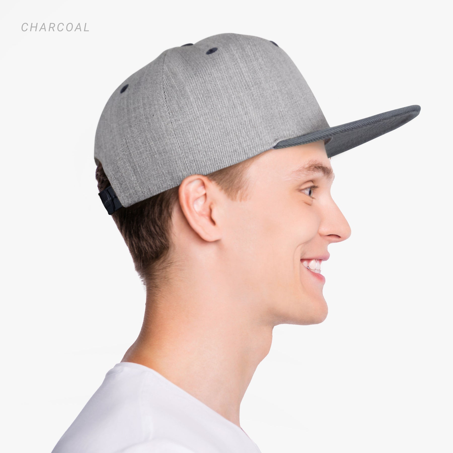 Two-Tone Heather Grey Flat Bill