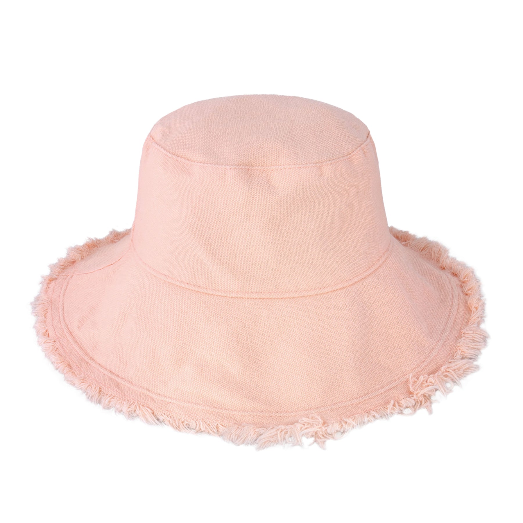 Wide Brim Frayed Bucket Hat