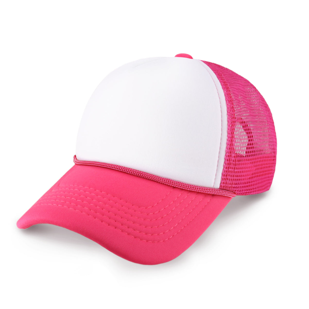 white pink Two Tone Foam Trucker Hat