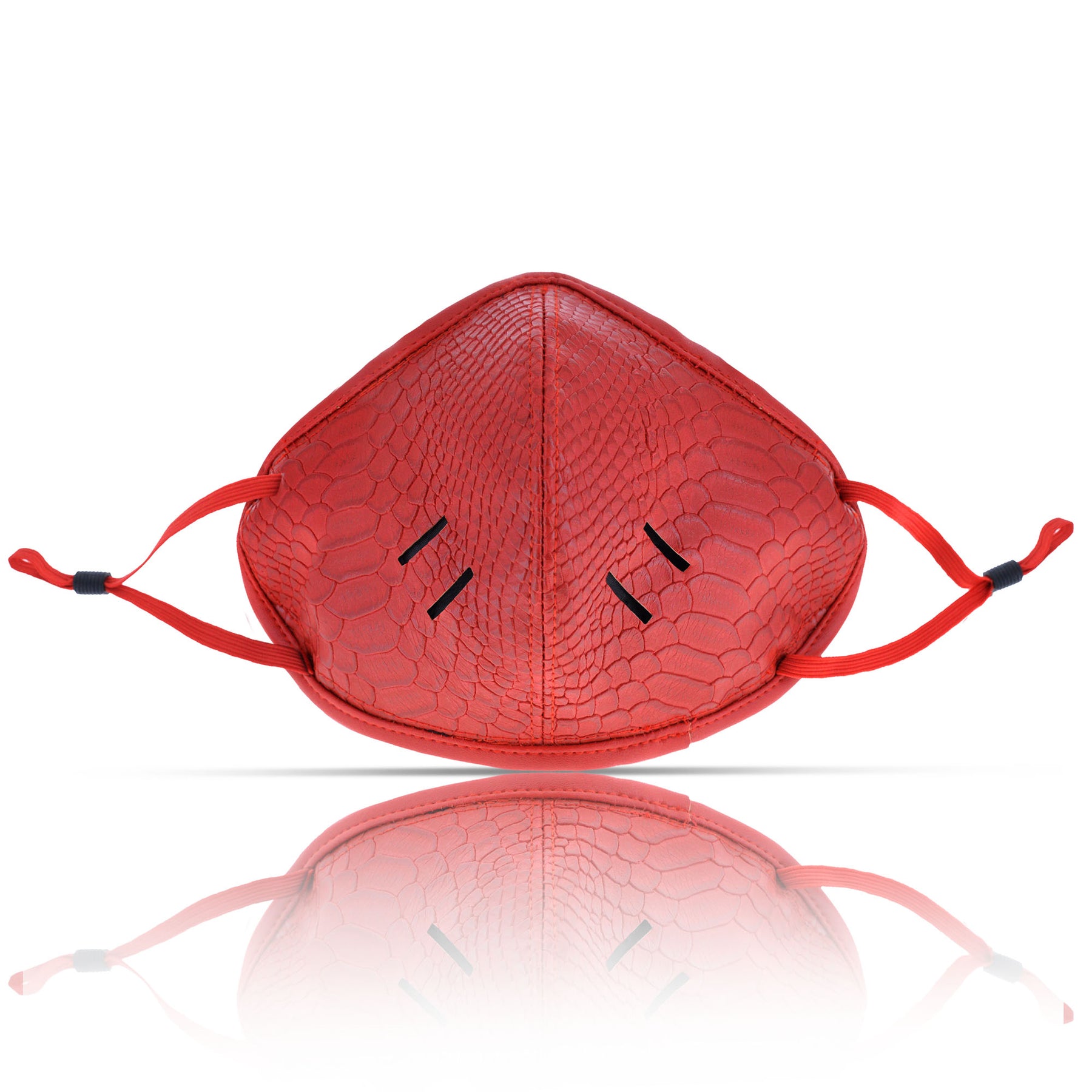 red Leather Face Mask