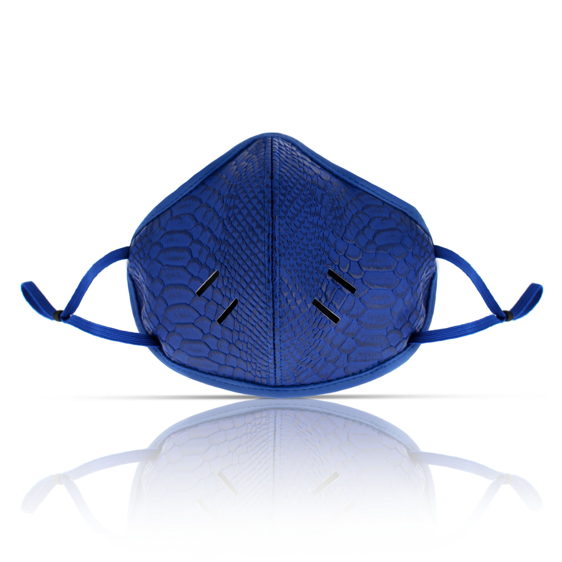 blue Leather Face Mask