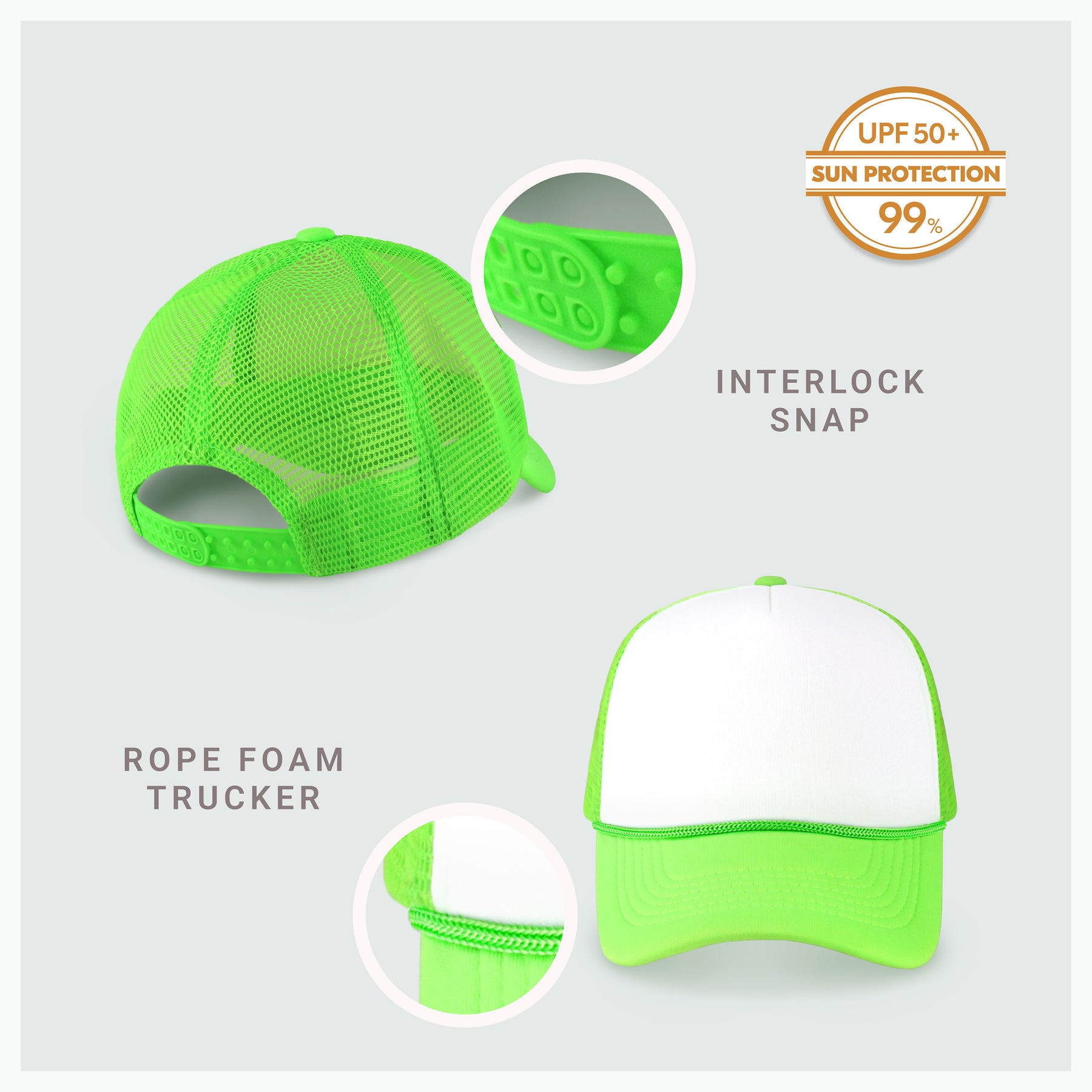 Two-Tone Foam Cap with Rope