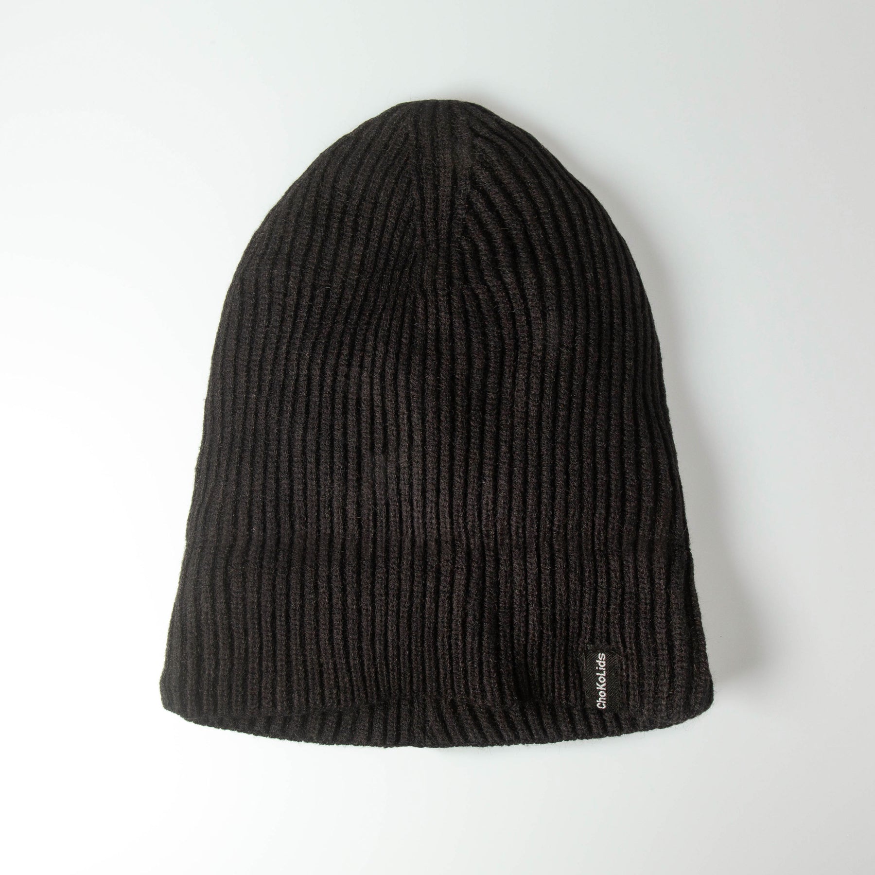 Ribbed Black Fisherman Beanie