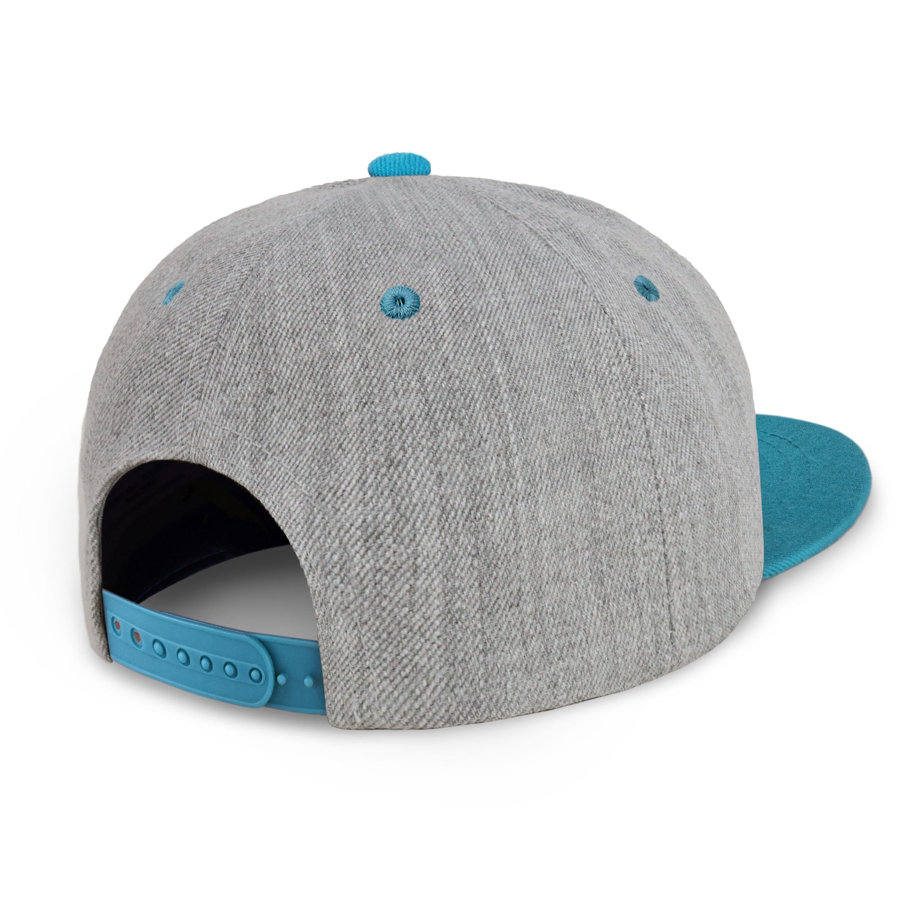 Plain Heather Grey Aqua Snapback Hat