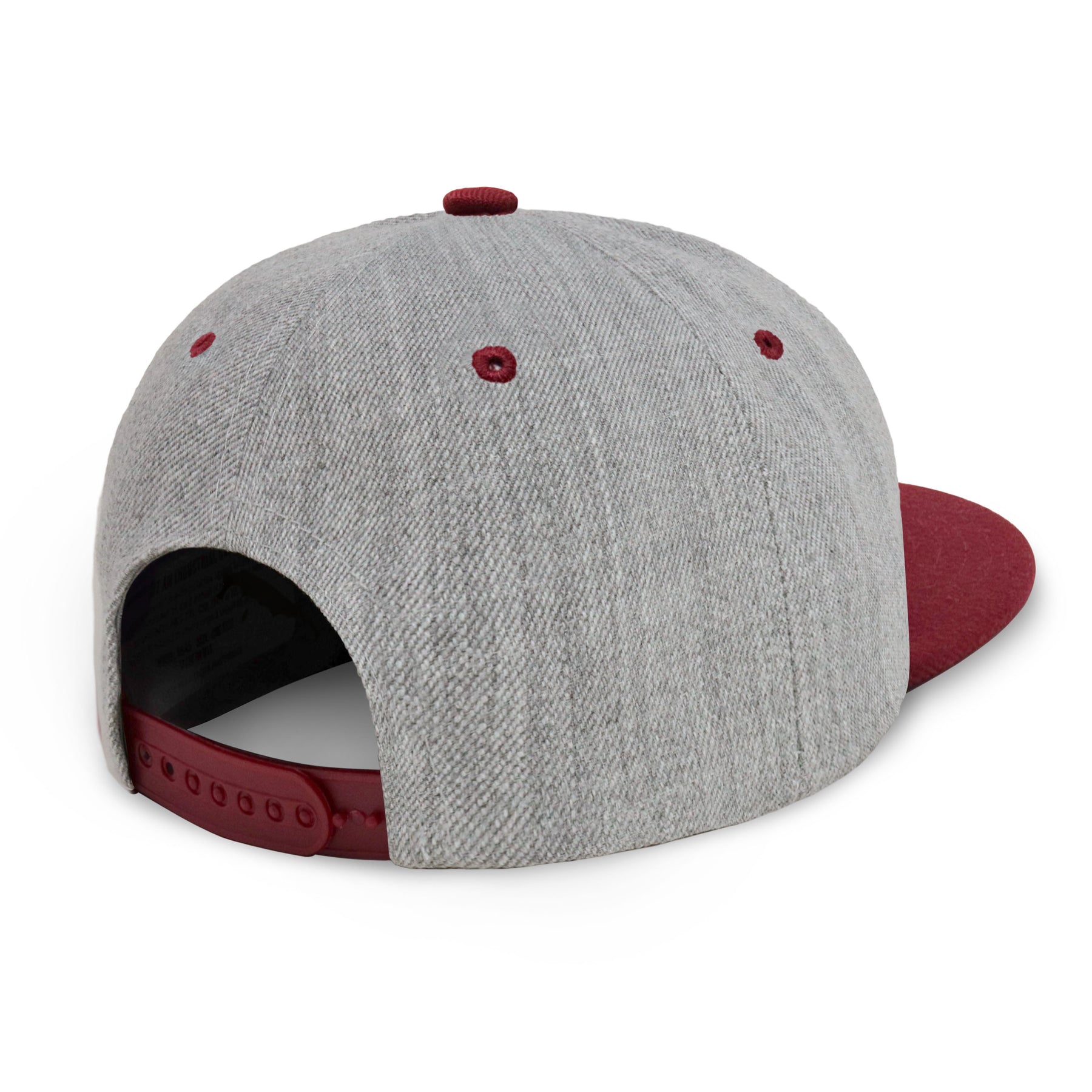 Burgundy Plain Heather Grey Snapback Hat