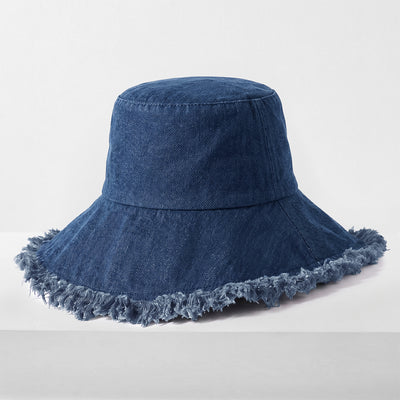 Frayed Cotton Bucket Hat for Summer – Stylish Casual Cotton Sun Hat