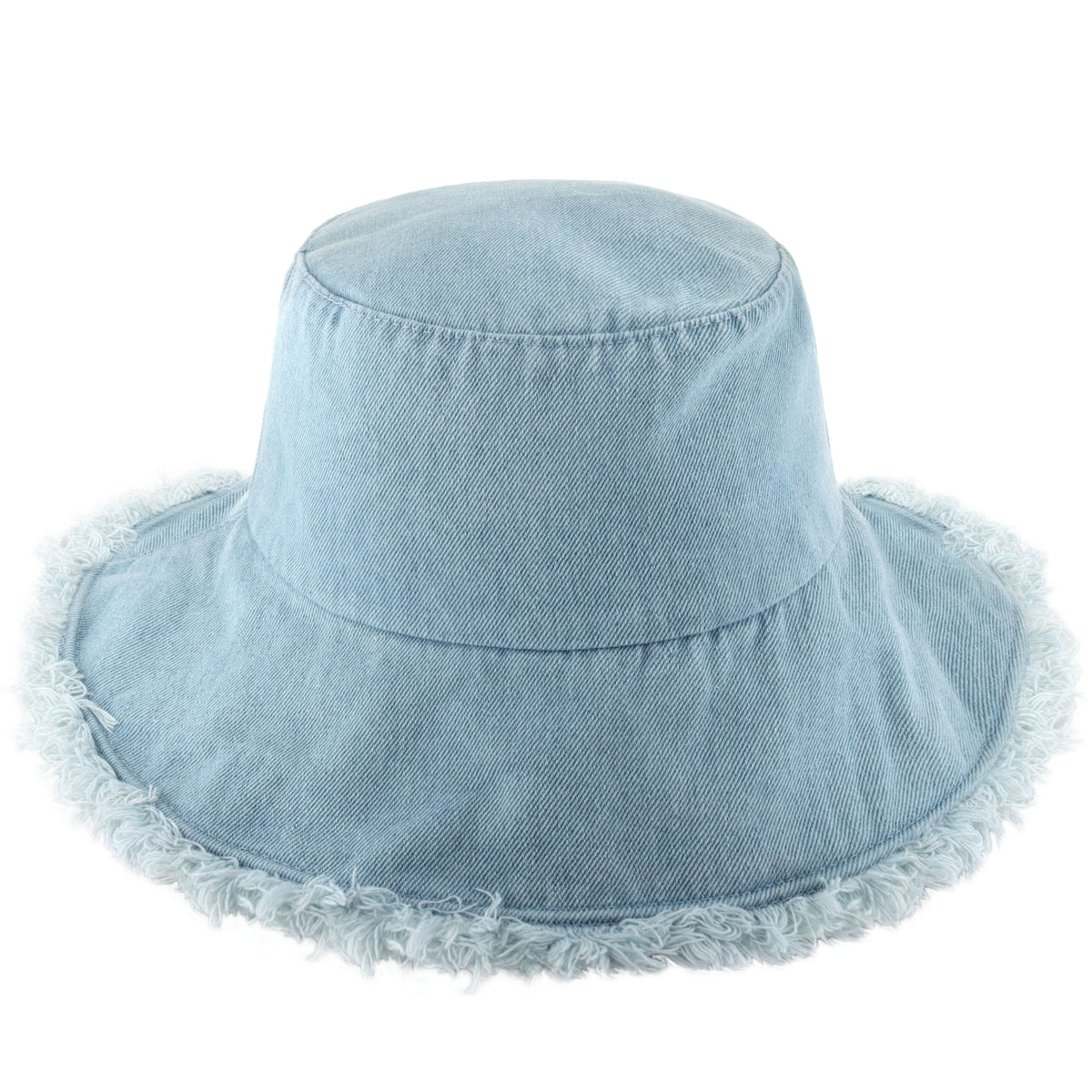 Wide Brim Frayed Bucket Hat