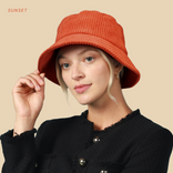 Corduroy Bucket Hat for Winter – Warm Cotton Unisex Bucket Hat