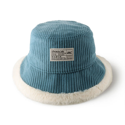 Reversible Bucket Hat for Winter – Corduroy & Faux Fur Cozy Hat