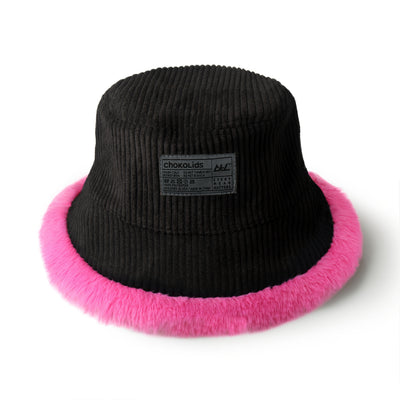 Reversible Bucket Hat for Winter – Corduroy & Faux Fur Cozy Hat