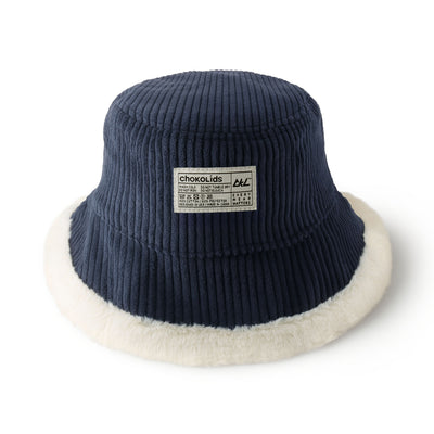 Reversible Bucket Hat for Winter – Corduroy & Faux Fur Cozy Hat