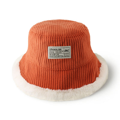Reversible Bucket Hat for Winter – Corduroy & Faux Fur Cozy Hat