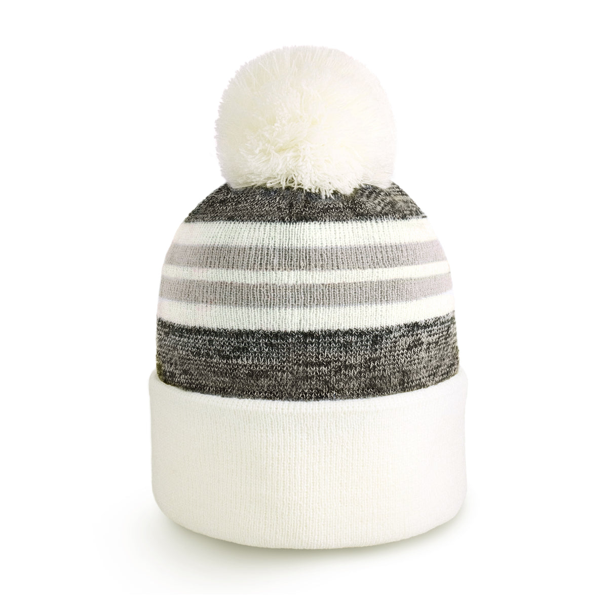 Stripe Sport Pom Beanie