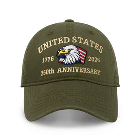 250th Anniversary USA Embroidered Dad Hat – Adjustable Cotton Baseball Cap