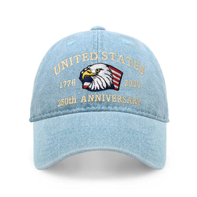 250th Anniversary USA Embroidered Dad Hat – Adjustable Cotton Baseball Cap