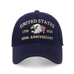 250th Anniversary USA Embroidered Dad Hat – Adjustable Cotton Baseball Cap