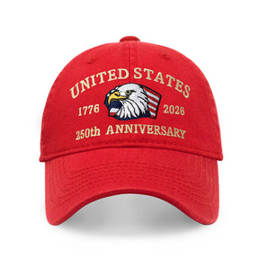 250th Anniversary USA Embroidered Dad Hat – Adjustable Cotton Baseball Cap