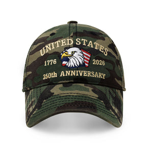 250th Anniversary USA Embroidered Dad Hat – Adjustable Cotton Baseball Cap