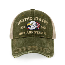 250th Anniversary USA Embroidered Vintage Trucker Cap – Adjustable Snapback Hat