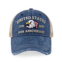 250th Anniversary USA Embroidered Vintage Trucker Cap – Adjustable Snapback Hat