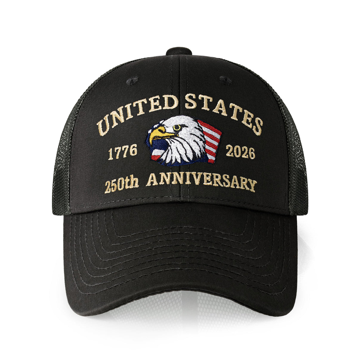 250th Anniversary USA Embroidered Mesh Trucker Cap – Adjustable Snapback Hat