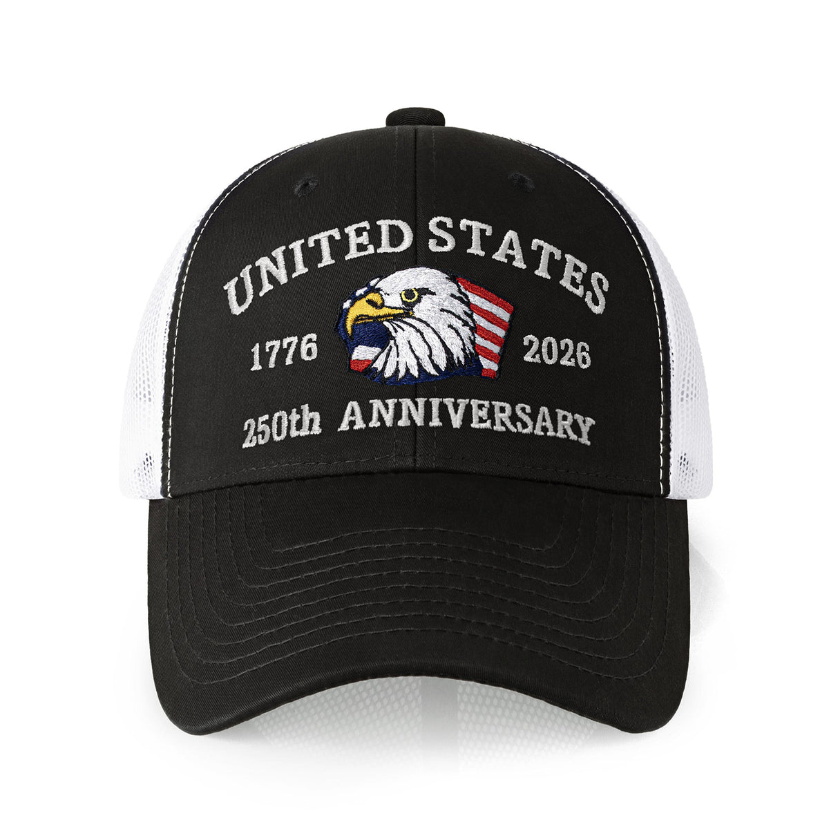 250th Anniversary USA Embroidered Mesh Trucker Cap – Adjustable Snapback Hat
