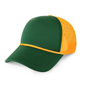 Two-Tone Foam Trucker Cap with Rope – Adjustable Mesh Trucker Hat
